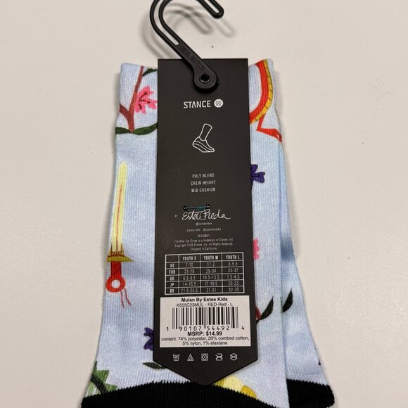 NWT Stance Kid's Disney 100 Mulan Theme Socks - Crew Height -  Large (Y 3 - 5.5) - Picture 4 of 5